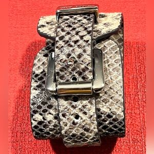 MICHAEL KORS PRE-LOVED AUTHENTIC LEATHER SNAKESKIN PRINT CUFF BRACELET